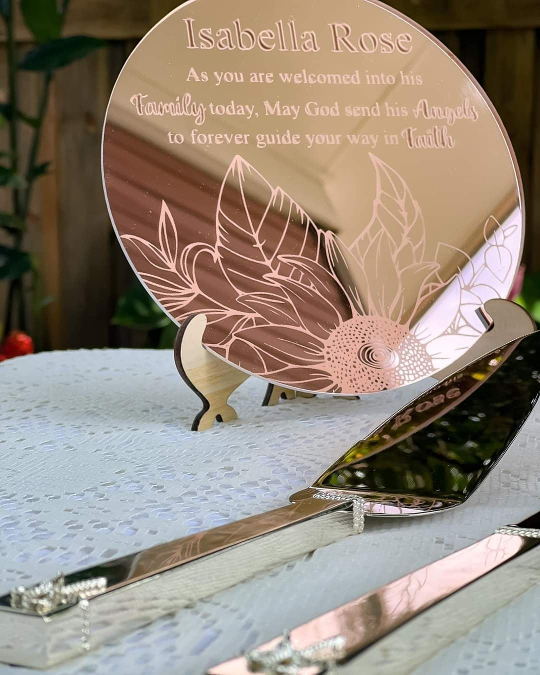 Christening Plaque (Mirror) - 18cm
